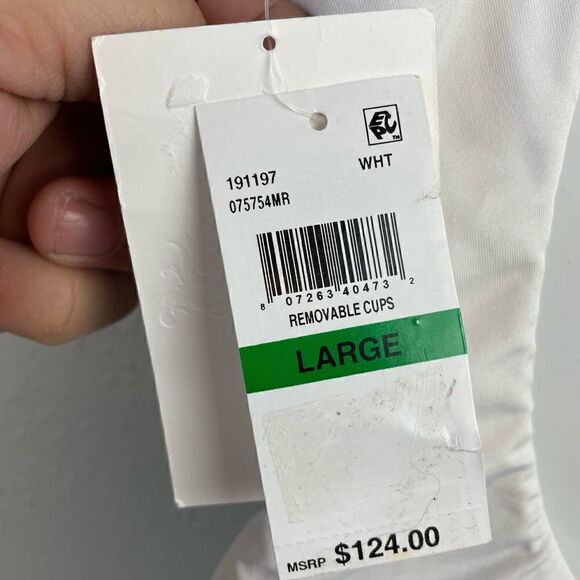 NWT BECCA Off-White One Piece Swim Suit Size L - Picture 6 of 6